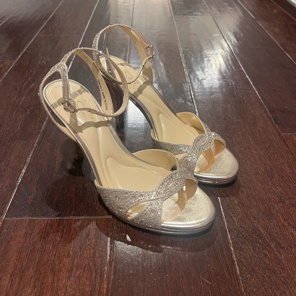 Champagne Colored Sparkly Heels